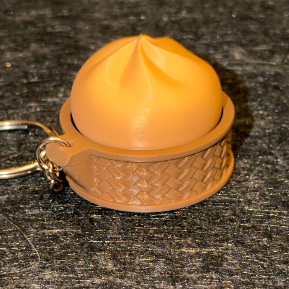 Peach Icrcream clicker Keychain
